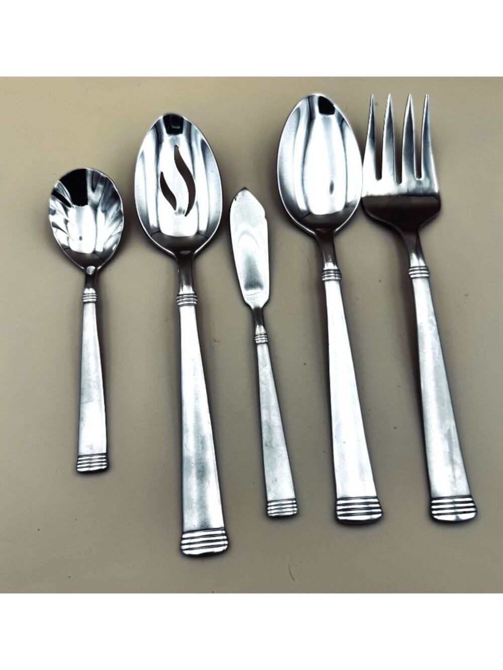 Wallace NAPOLI FROST Hostess Set Serving Spoons Meat Fork Sugar 5 Pieces